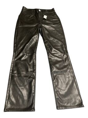 GAP Women's Black Faux Leather Vintage Slim Jeans Size 2/26 Short NWT